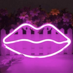 BNIB LED Neon Lip Shaped Wall Decor